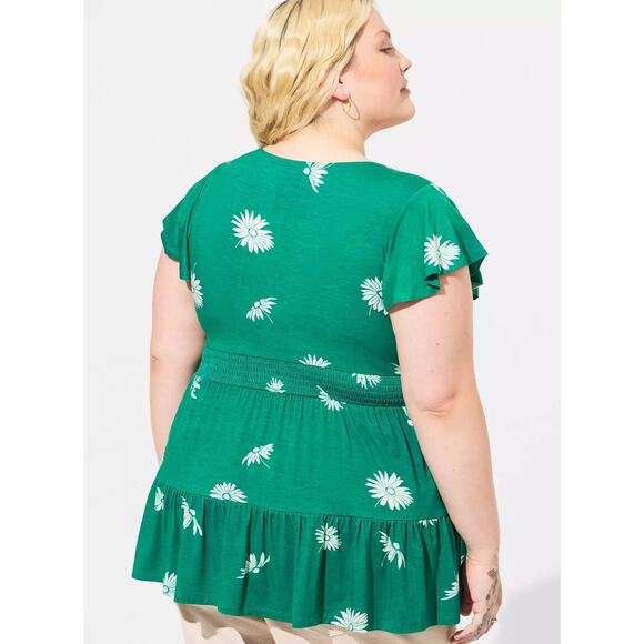 NWT Torrid Super Soft Tie Front Keyhole Babydoll Top Shirt Plus Size: 3X (22/24) - Picture 2 of 4